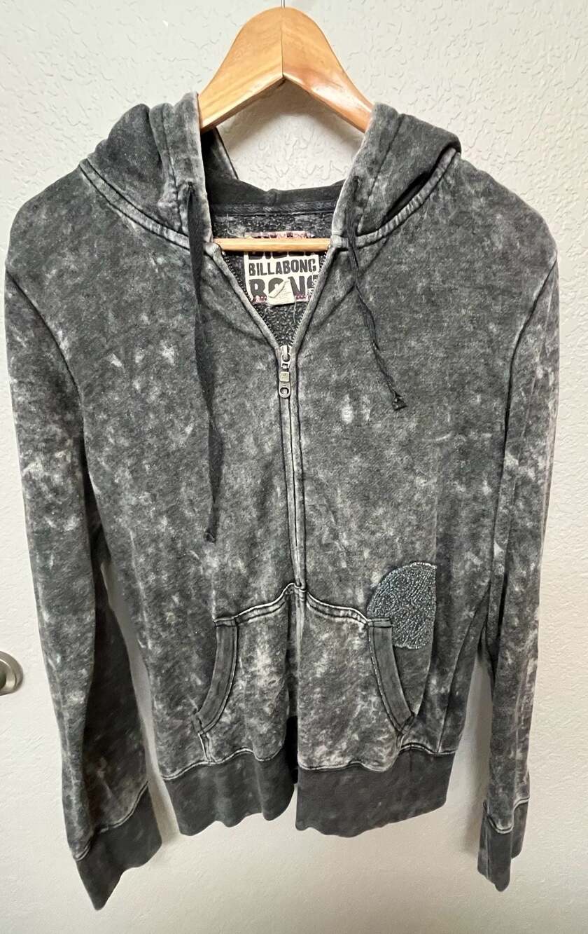 Billabong Acid Wash Zip Up Hoodie Size M